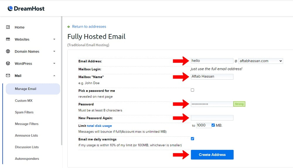 How to Create Business Email with Dreamhost